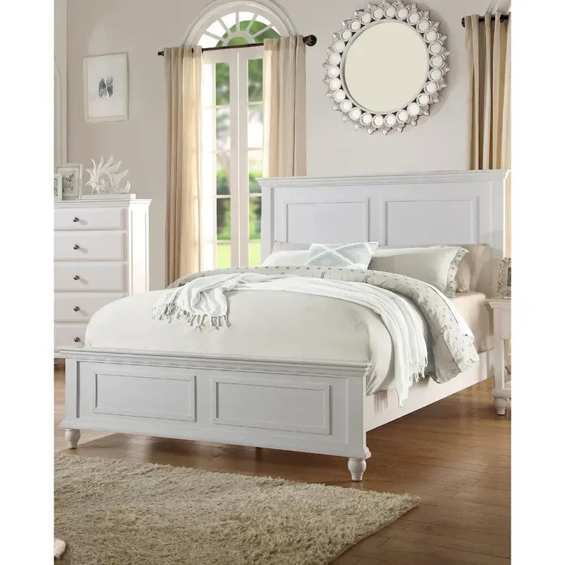Lit en bois captivant, blanc