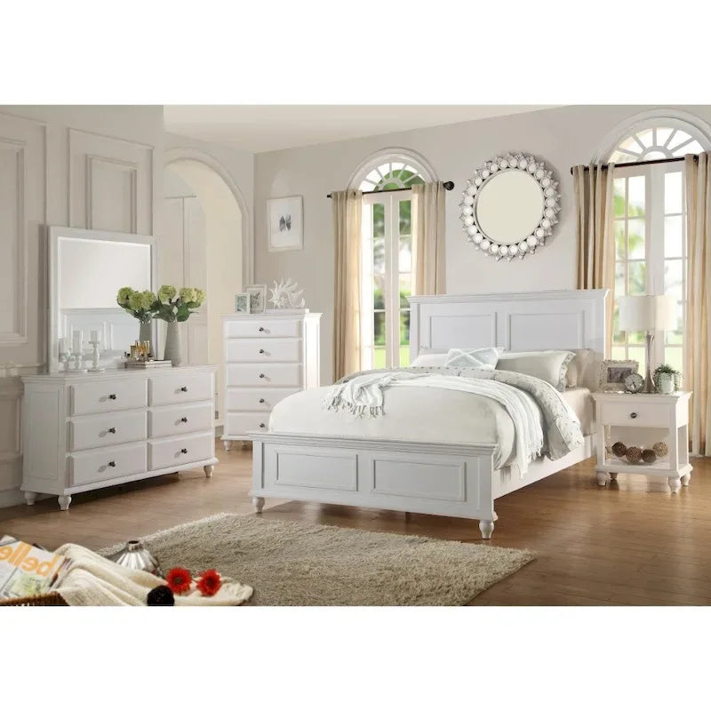 Lit en bois captivant, blanc