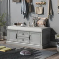 Banc à Chaussures de Rangement avec 2 Tiroirs, 2 Armoires et Coussin Amovible