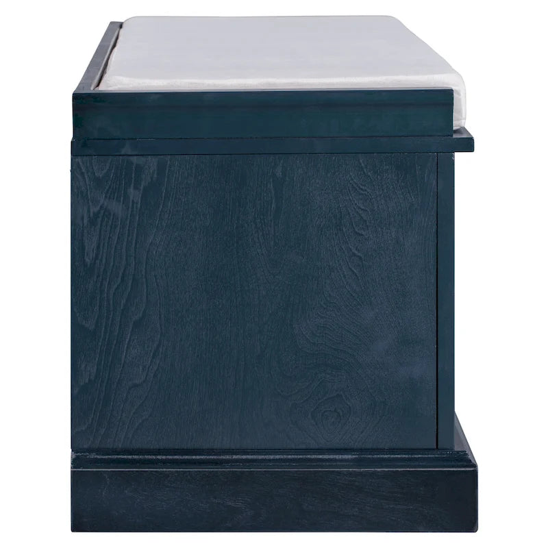 Banc à Chaussures de Rangement avec 2 Tiroirs, 2 Armoires et Coussin Amovible
