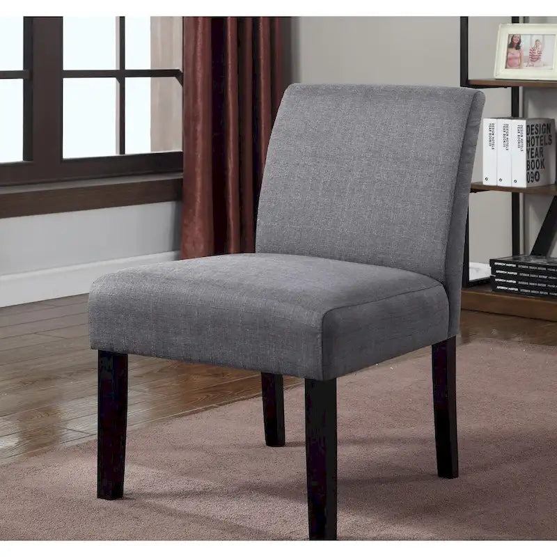 Fauteuil d'appoint en tissu chiné avec pieds en bois massif (Lot de 2)