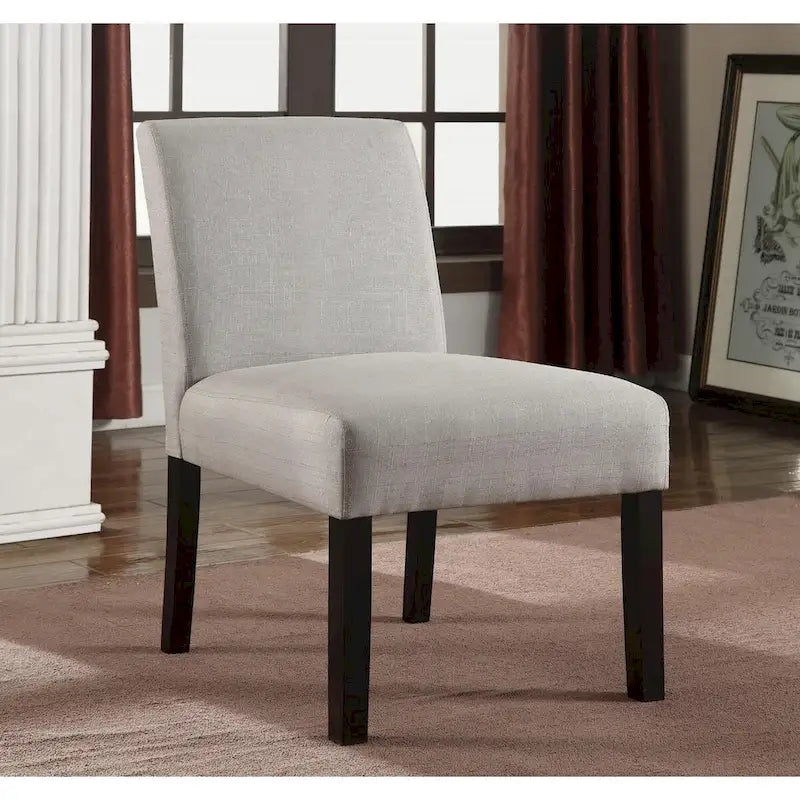 Fauteuil d'appoint en tissu chiné avec pieds en bois massif (Lot de 2)