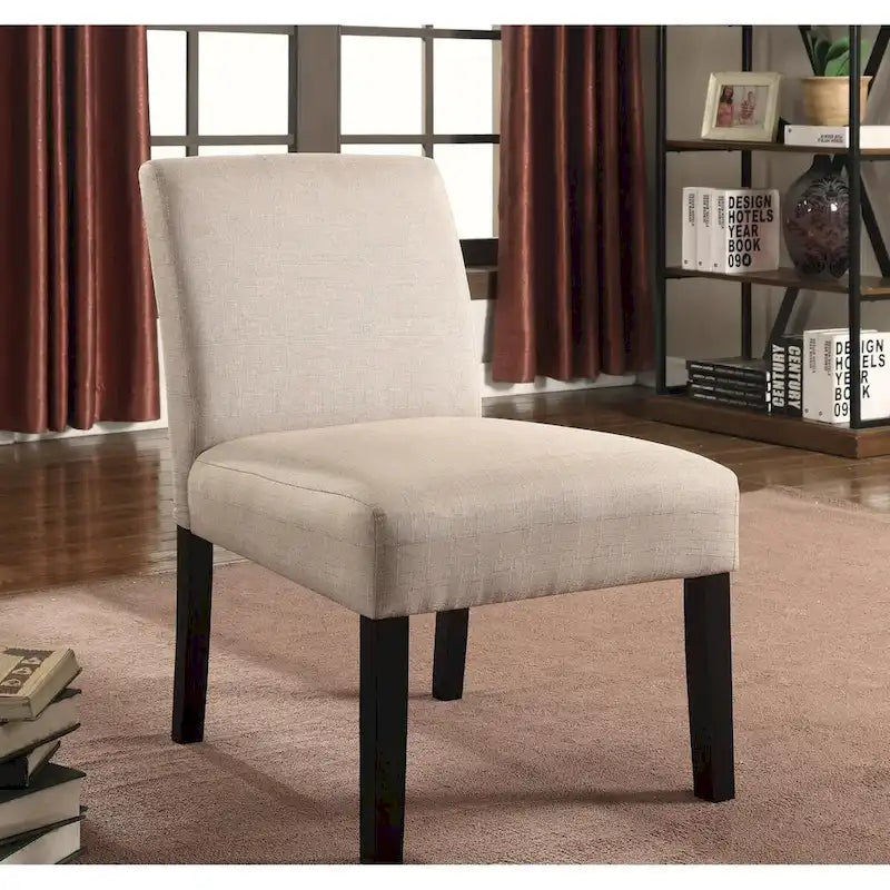 Fauteuil d'appoint en tissu chiné avec pieds en bois massif (Lot de 2)