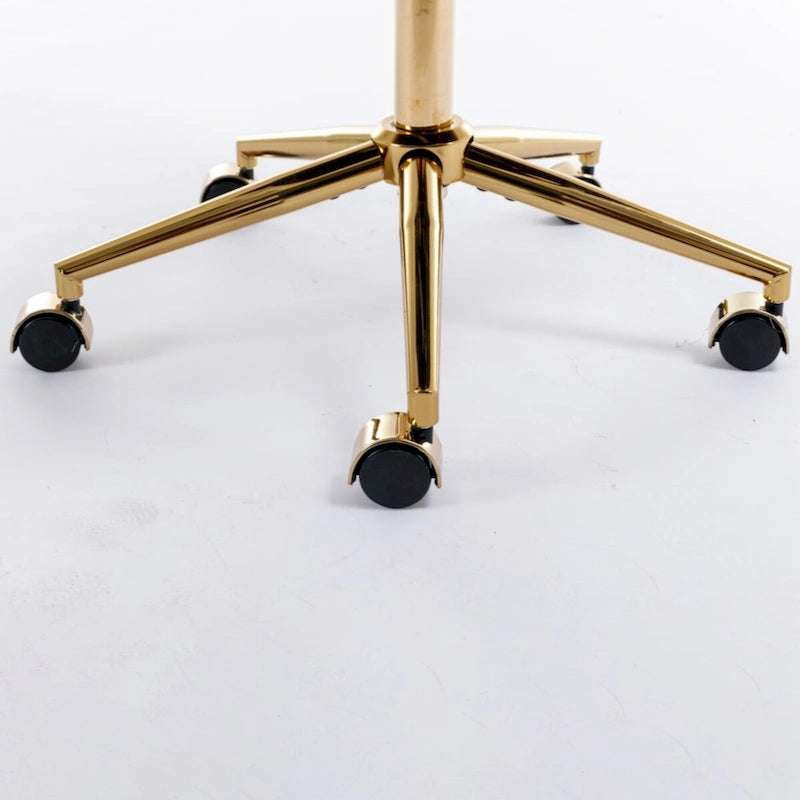 Fauteuil de bureau, fauteuil de bureau en poils de lapin artificiel avec base en métal doré