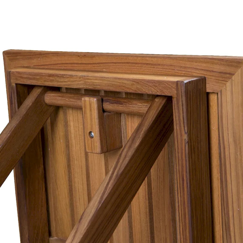 Table à lattes pliante en teck