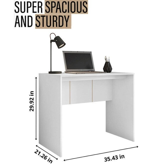 Bureau d'ordinateur moderne 89 cm de large Meuble de bureau pour petits espaces Design minimaliste Table d'étude compacte pour PC et ordinateur portable