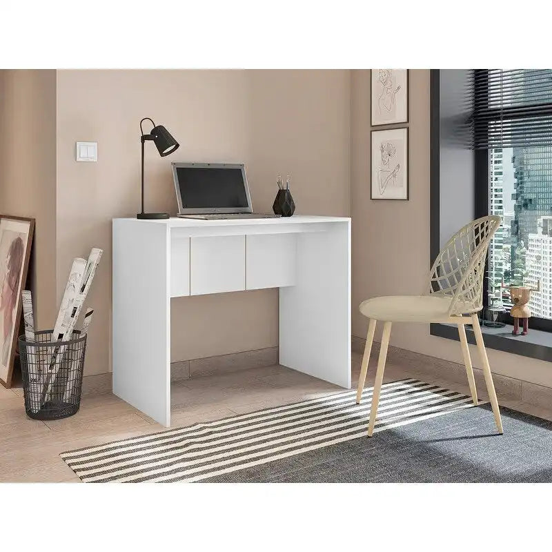 Bureau d'ordinateur moderne 89 cm de large Meuble de bureau pour petits espaces Design minimaliste Table d'étude compacte pour PC et ordinateur portable