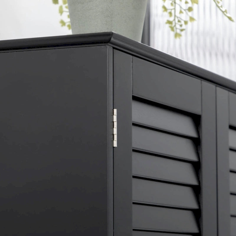 Meuble de Rangement sur Pied pour Salle de Bain avec 2 Armoires et Plan de Travail, Meuble Bas de Salle de Bain