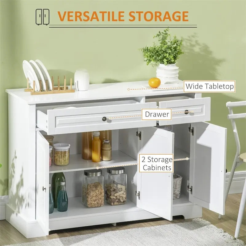 Buffet de cuisine moderne avec 2 tiroirs et étagères réglables