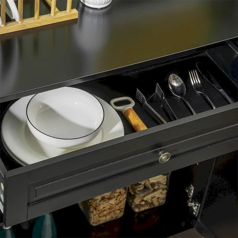 Buffet de cuisine moderne avec 2 tiroirs et étagères réglables