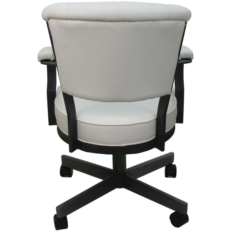 Chaise à roulettes pivotante Miami en métal sur piètement lecture - Assise haute de 18 po