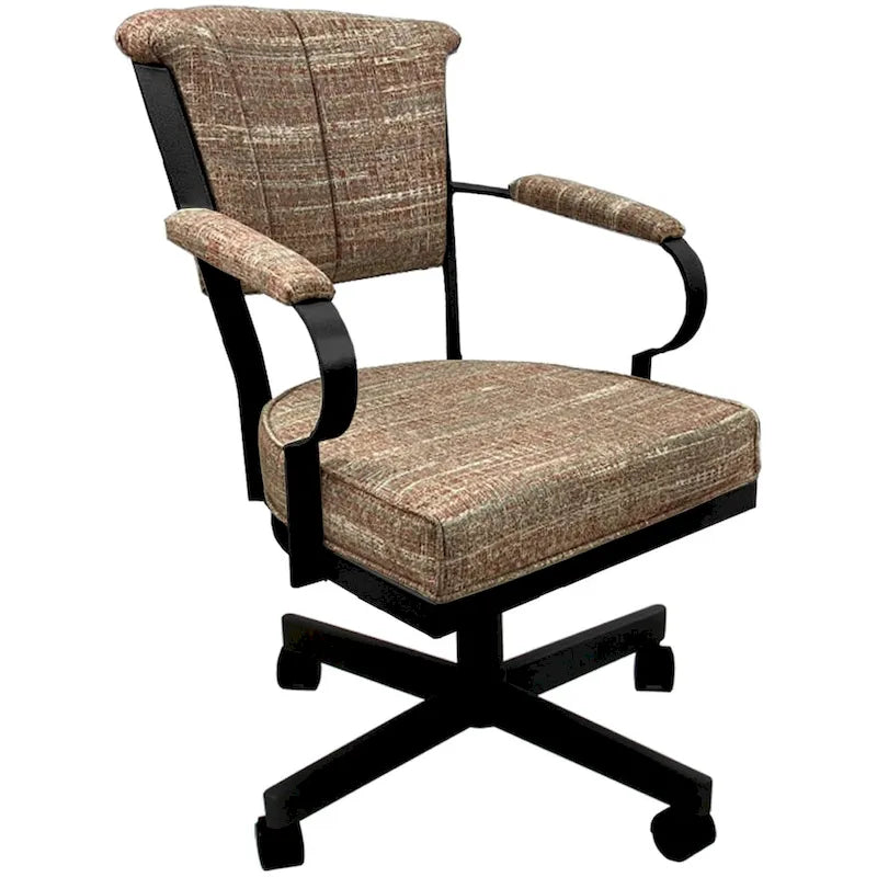 Chaise à roulettes pivotante Miami en métal sur piètement lecture - Assise haute de 18 po