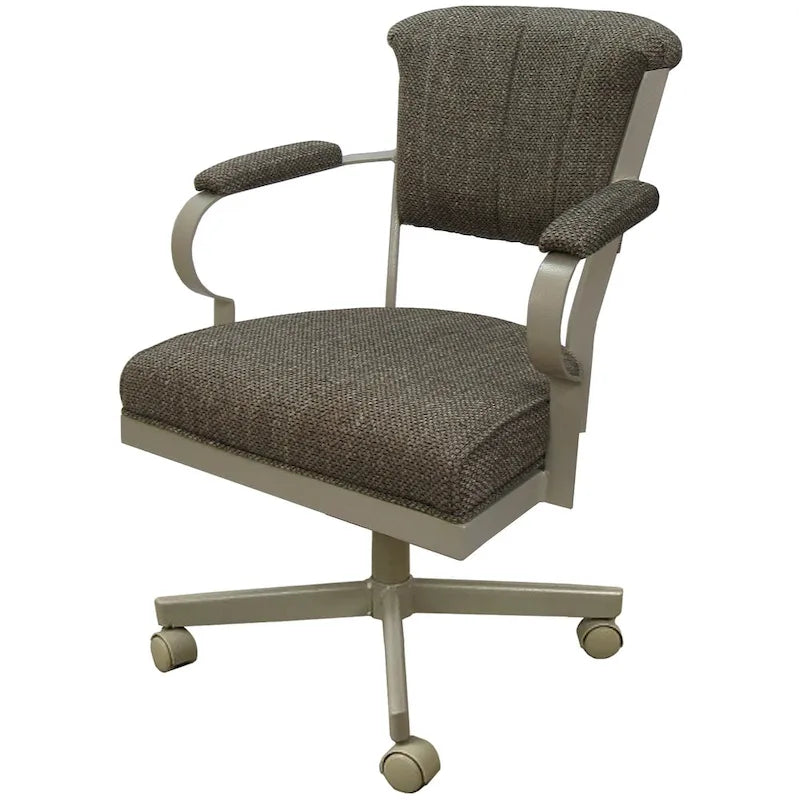 Chaise à roulettes pivotante Miami en métal sur piètement lecture - Assise haute de 18 po