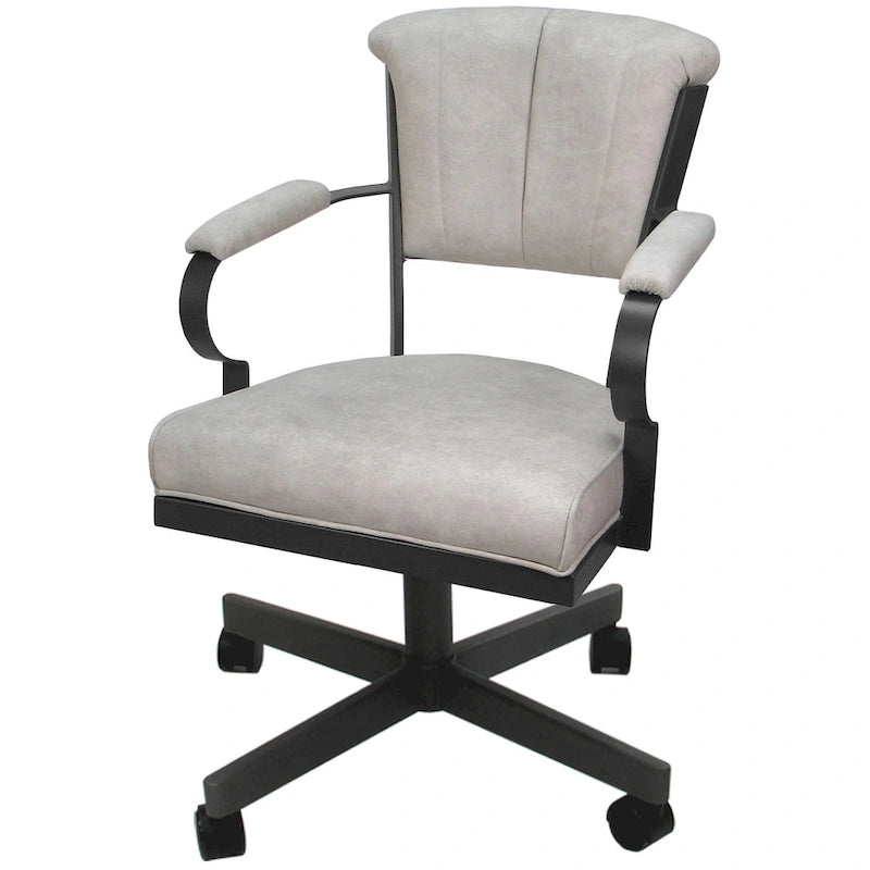 Chaise à roulettes pivotante Miami en métal sur piètement lecture - Assise haute de 18 po