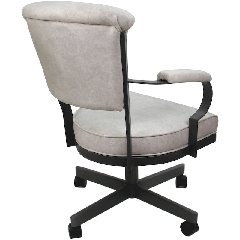 Chaise à roulettes pivotante Miami en métal sur piètement lecture - Assise haute de 18 po