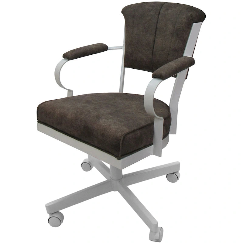 Chaise à roulettes pivotante Miami en métal sur piètement lecture - Assise haute de 18 po