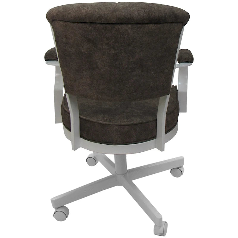 Chaise à roulettes pivotante Miami en métal sur piètement lecture - Assise haute de 18 po