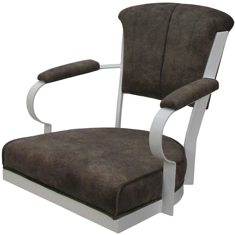 Chaise à roulettes pivotante Miami en métal sur piètement lecture - Assise haute de 18 po