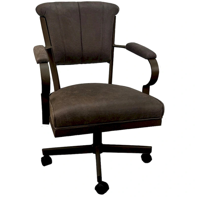 Chaise à roulettes pivotante Miami en métal sur piètement lecture - Assise haute de 18 po