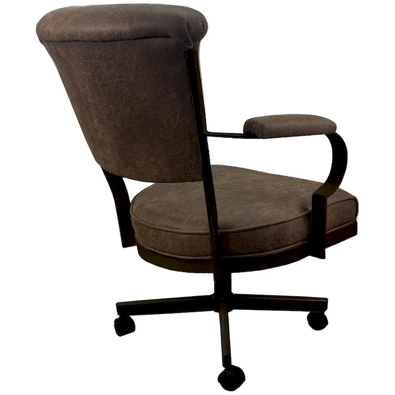 Chaise à roulettes pivotante Miami en métal sur piètement lecture - Assise haute de 18 po