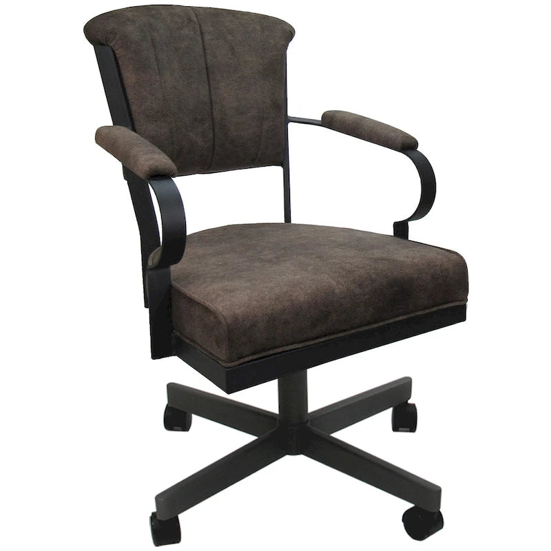 Chaise à roulettes pivotante Miami en métal sur piètement lecture - Assise haute de 18 po