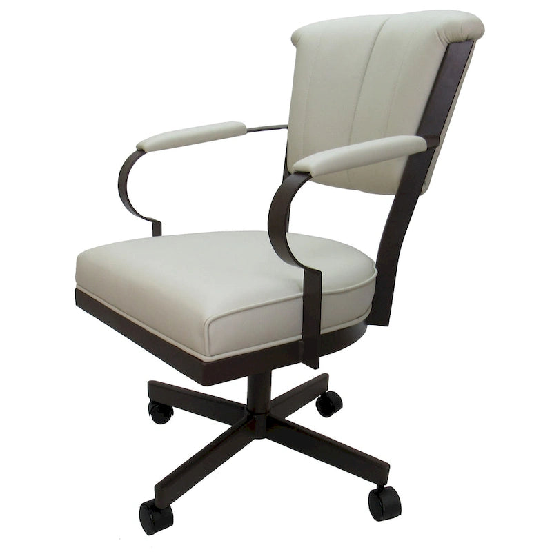 Chaise à roulettes pivotante Miami en métal sur piètement lecture - Assise haute de 18 po