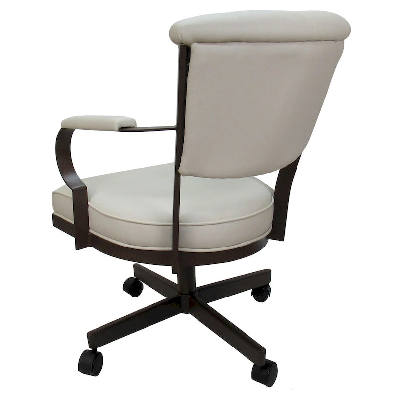 Chaise à roulettes pivotante Miami en métal sur piètement lecture - Assise haute de 18 po