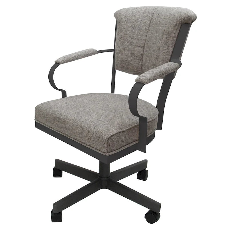 Chaise à roulettes pivotante Miami en métal sur piètement lecture - Assise haute de 18 po