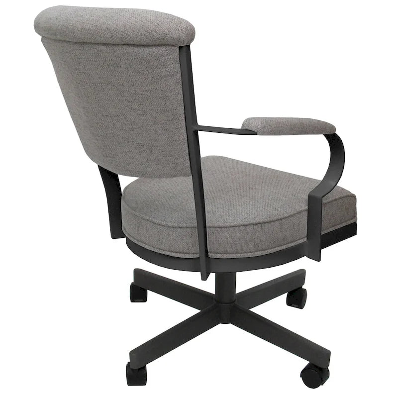 Chaise à roulettes pivotante Miami en métal sur piètement lecture - Assise haute de 18 po