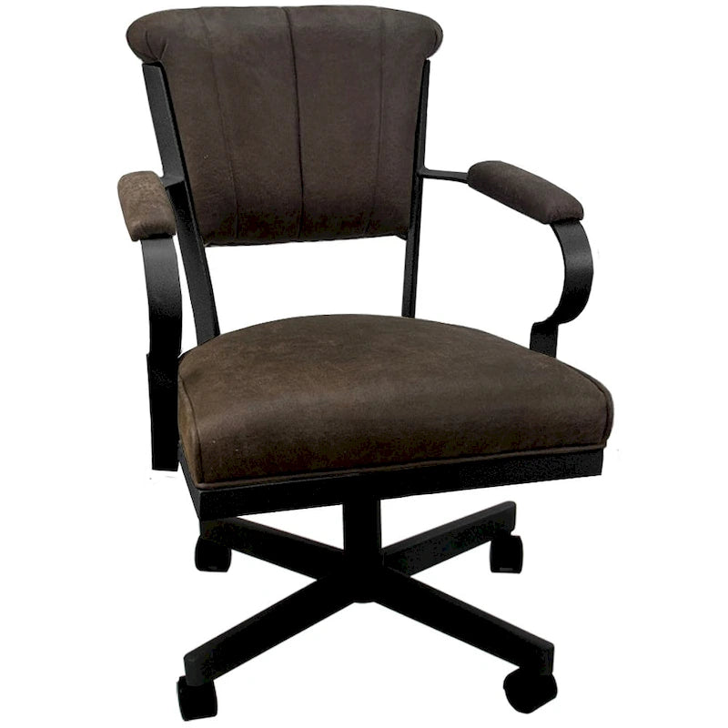 Chaise à roulettes pivotante Miami en métal sur piètement lecture - Assise haute de 18 po