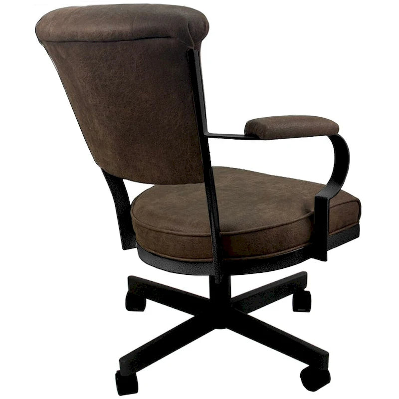 Chaise à roulettes pivotante Miami en métal sur piètement lecture - Assise haute de 18 po