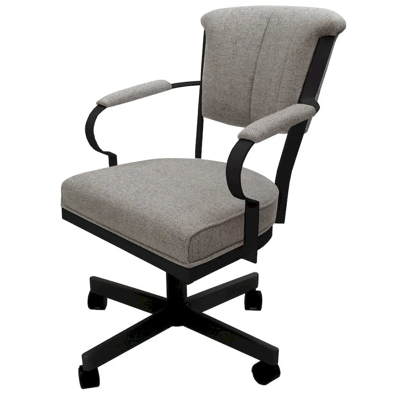 Chaise à roulettes pivotante Miami en métal sur piètement lecture - Assise haute de 18 po