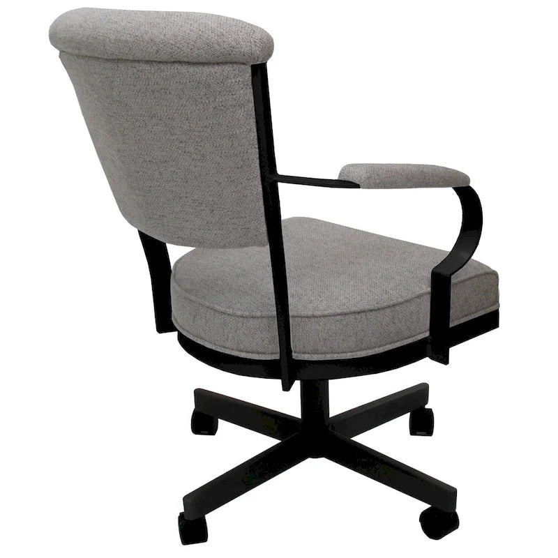 Chaise à roulettes pivotante Miami en métal sur piètement lecture - Assise haute de 18 po