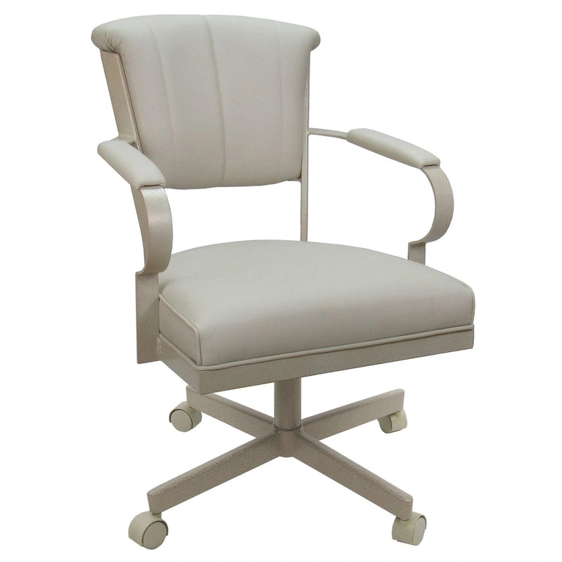 Chaise à roulettes pivotante Miami en métal sur piètement lecture - Assise haute de 18 po
