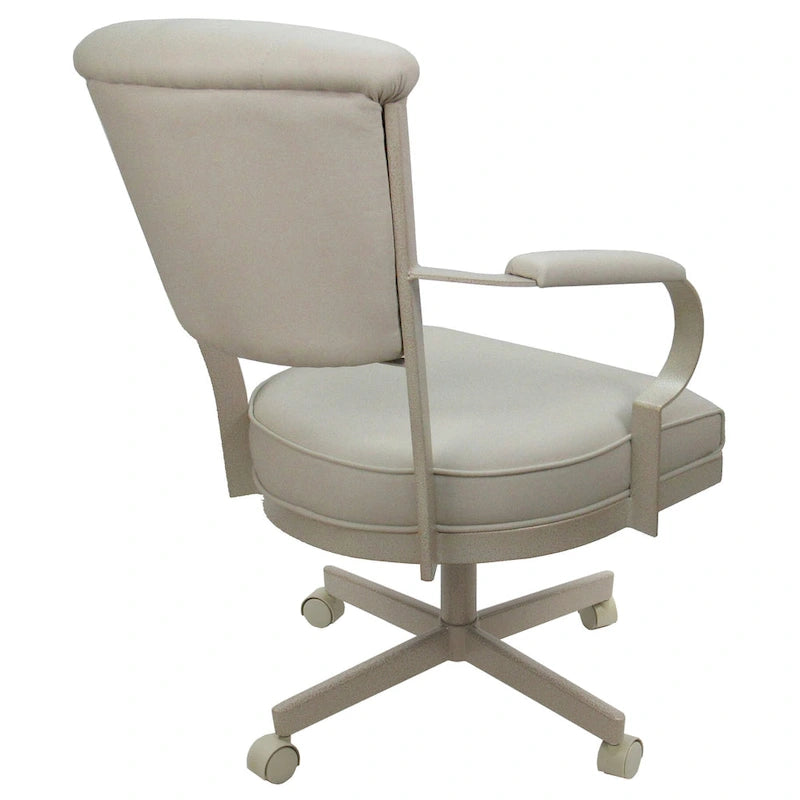 Chaise à roulettes pivotante Miami en métal sur piètement lecture - Assise haute de 18 po