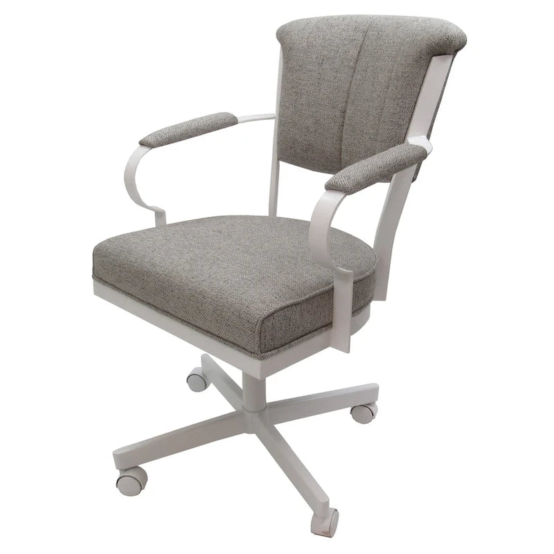 Chaise à roulettes pivotante Miami en métal sur piètement lecture - Assise haute de 18 po