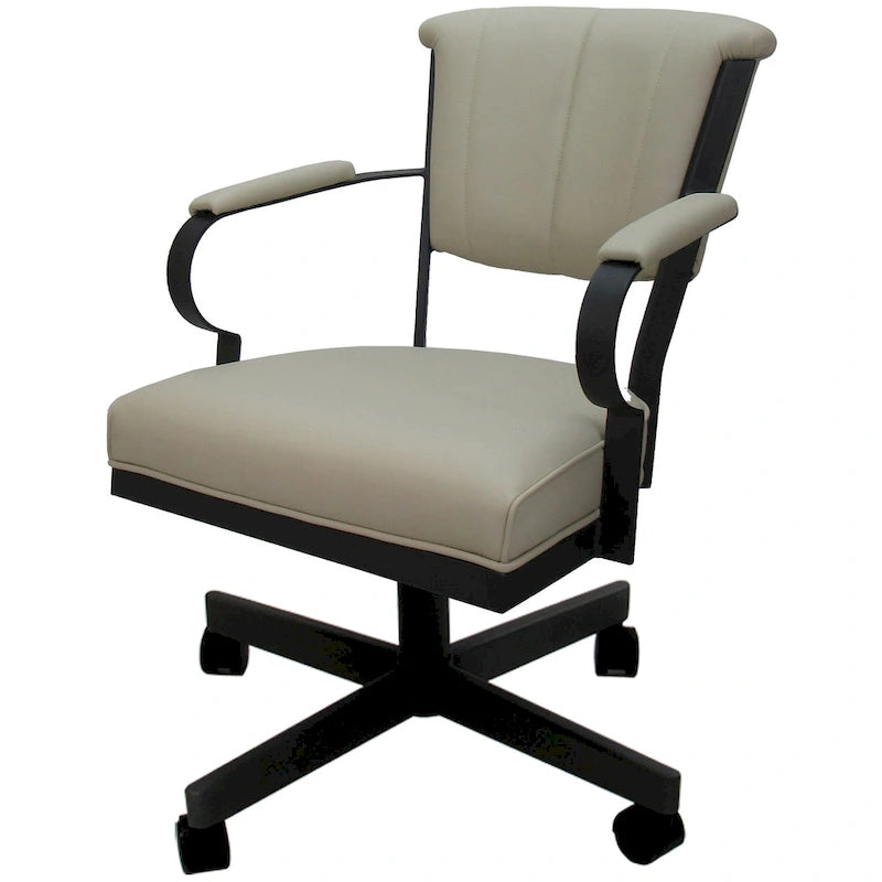 Chaise à roulettes pivotante Miami en métal sur piètement lecture - Assise haute de 18 po