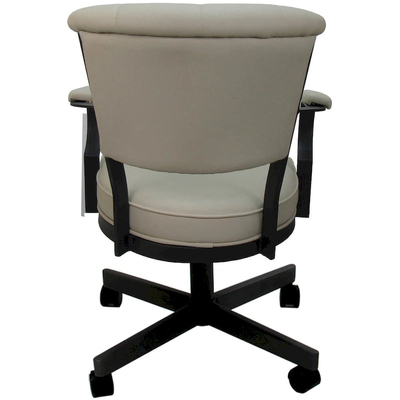 Chaise à roulettes pivotante Miami en métal sur piètement lecture - Assise haute de 18 po