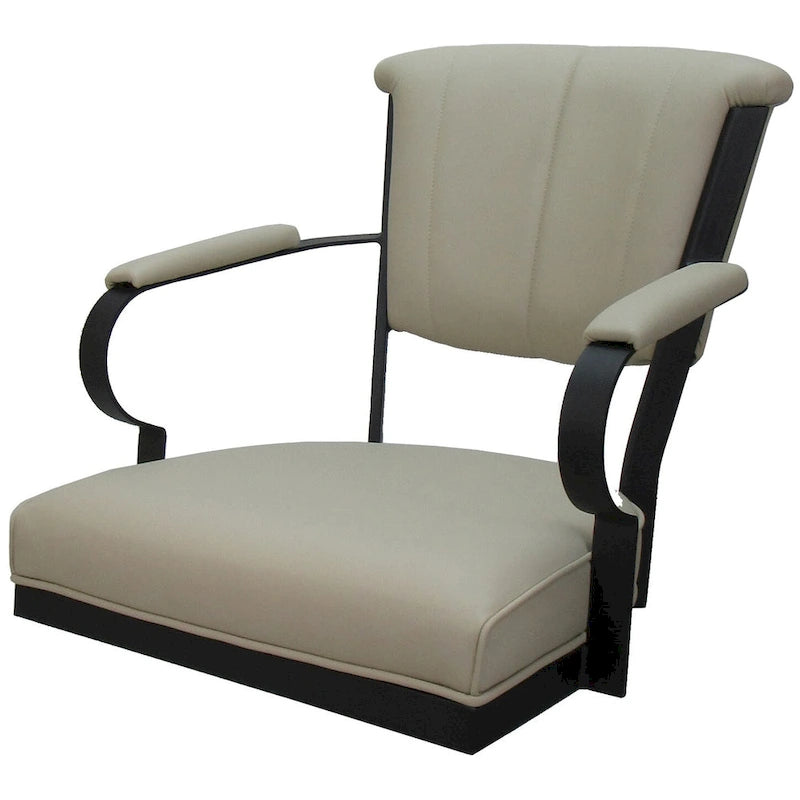 Chaise à roulettes pivotante Miami en métal sur piètement lecture - Assise haute de 18 po