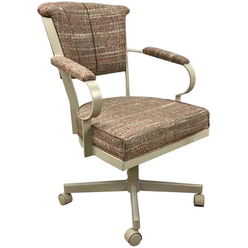 Chaise à roulettes pivotante Miami en métal sur piètement lecture - Assise haute de 18 po