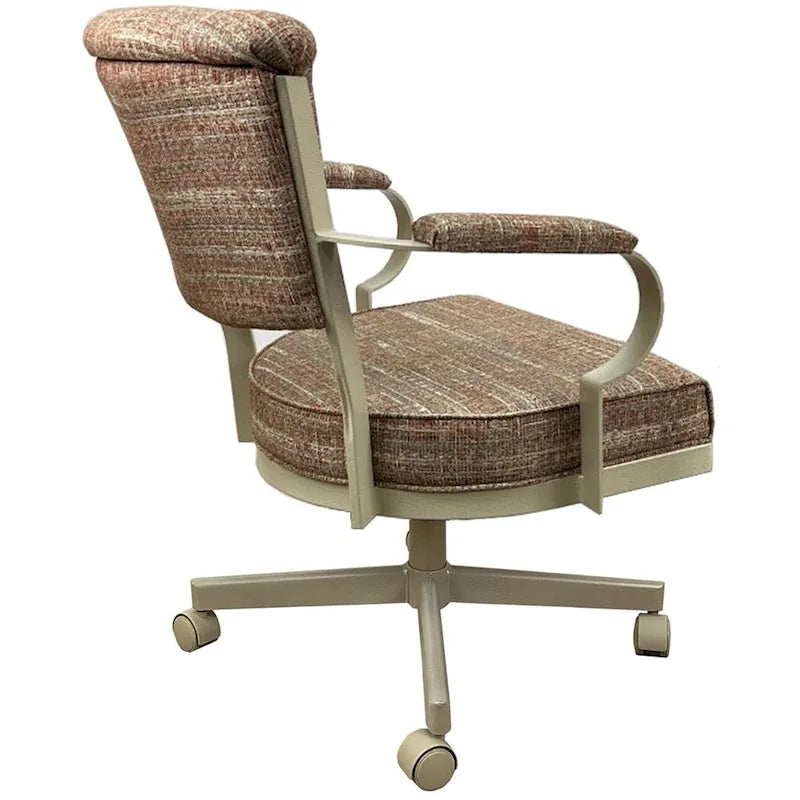 Chaise à roulettes pivotante Miami en métal sur piètement lecture - Assise haute de 18 po