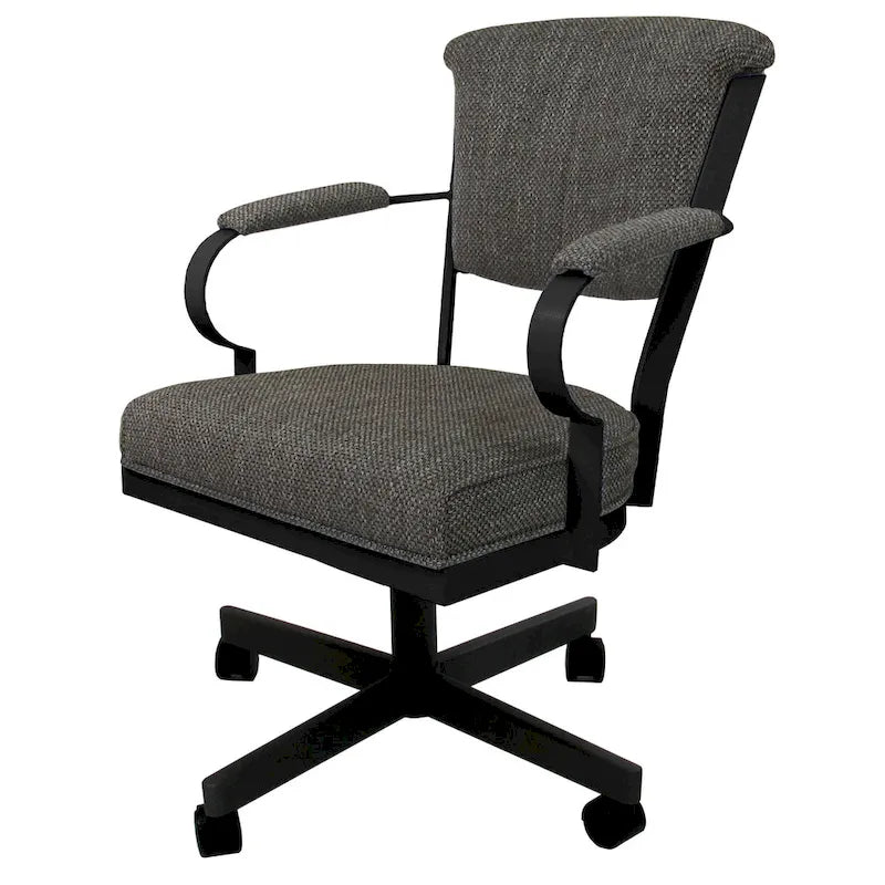 Chaise à roulettes pivotante Miami en métal sur piètement lecture - Assise haute de 18 po
