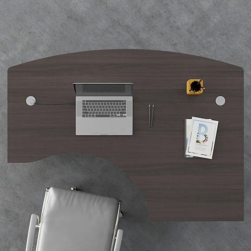 Coque de bureau en L pour droitier par