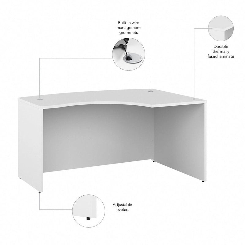 Coque de bureau en L pour droitier par
